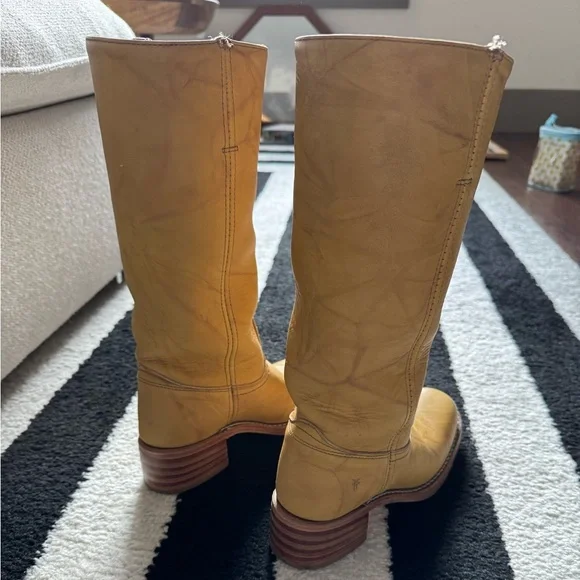 Frye Yellow Leather Campus Boots - Picture 2 of 9